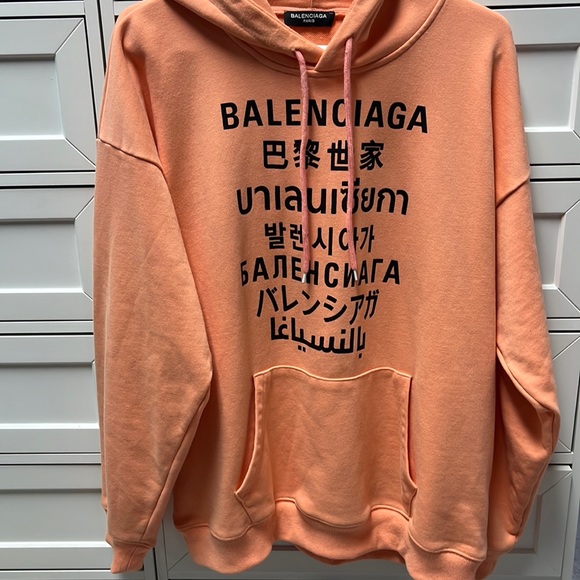 Balenciaga paris languages hoodie peach large - Picture 1 of 1